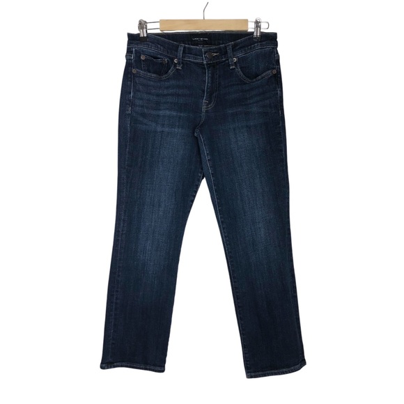 Lucky Brand Stretchy Cotton Dark Wash Sweet Mid Rise Straight Cropped Jeans 8/29 - Picture 1 of 16